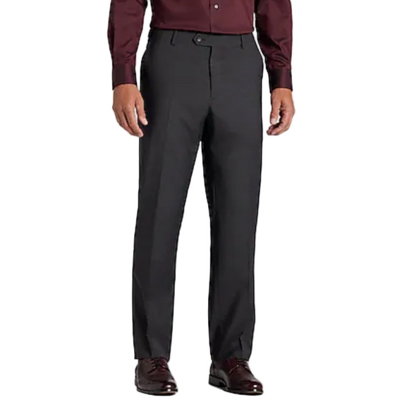 Jos A Banks Wool Pants Signature Collection Dark Grey size 35 any length NWT